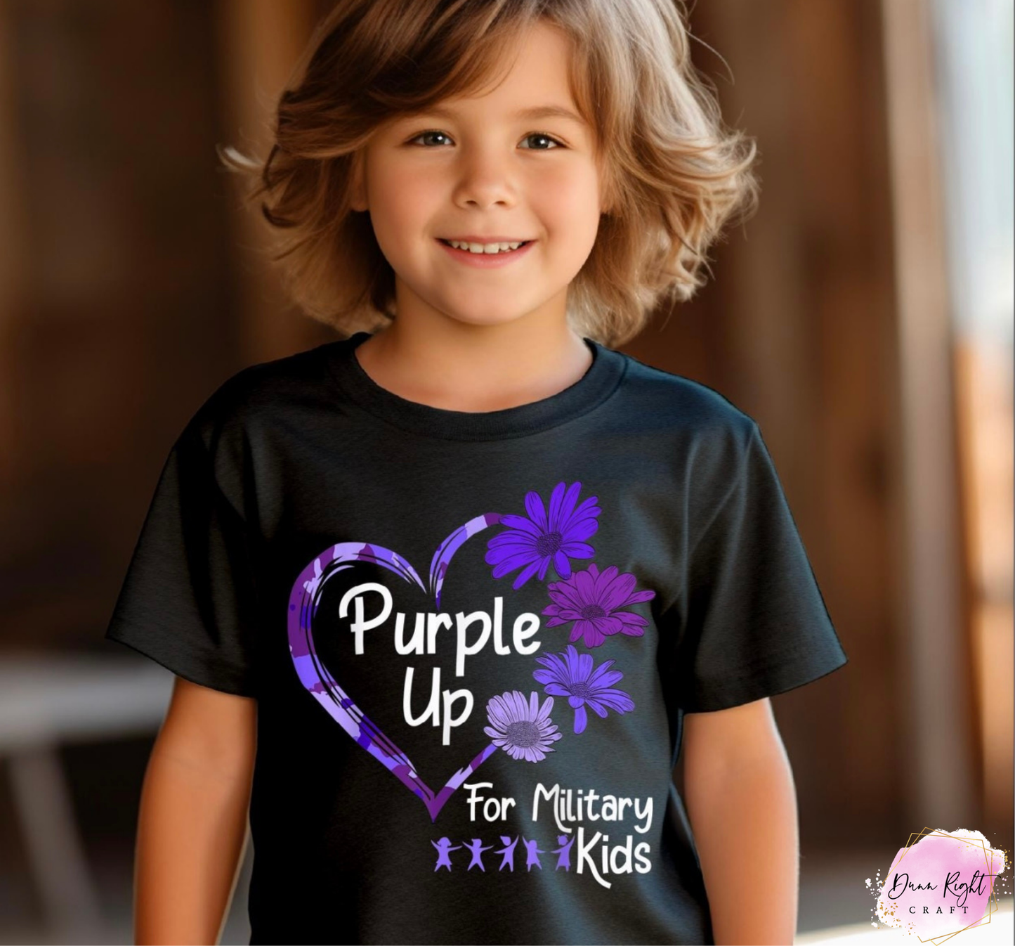 Heart Flowers Purple Up For Military Kids