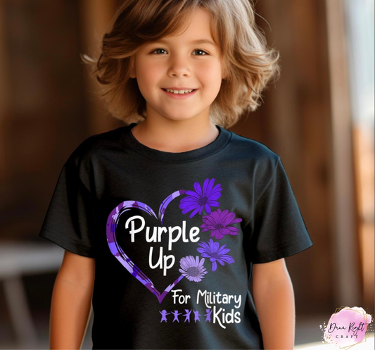 Heart Flowers Purple Up For Military Kids
