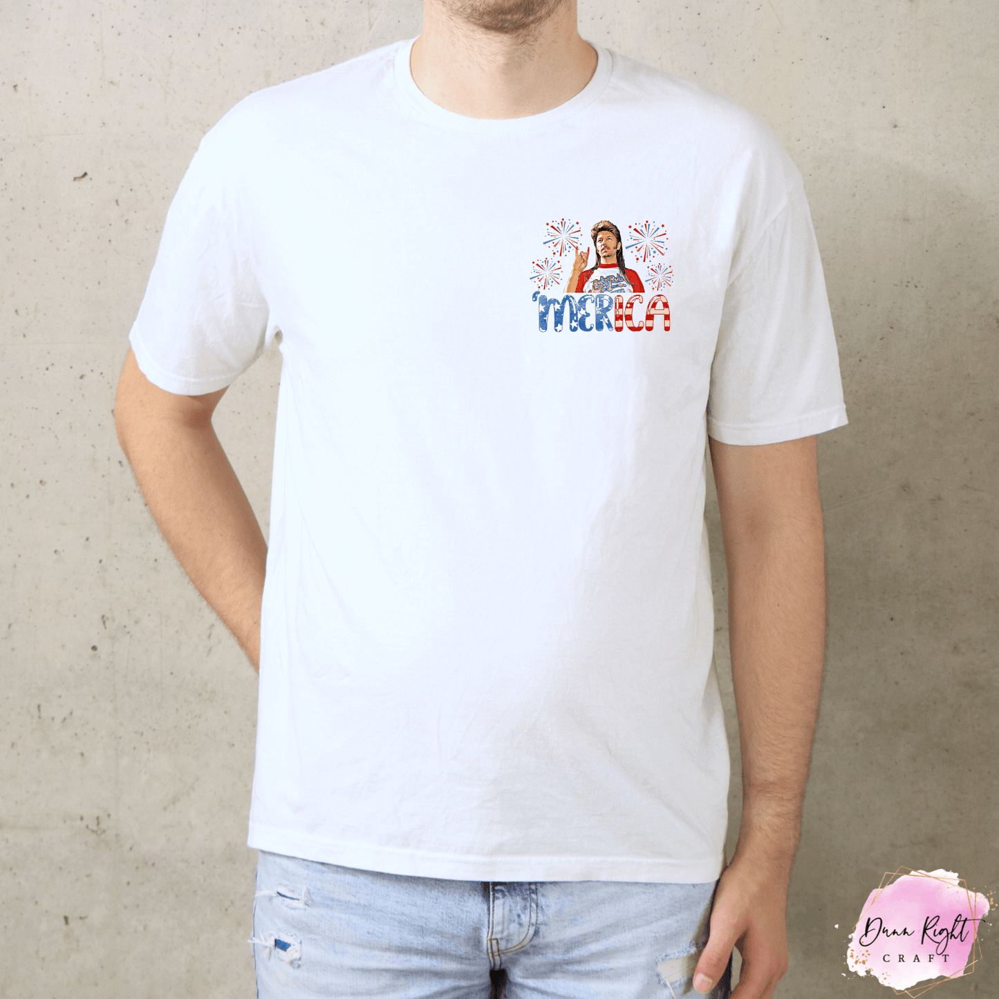 Merica Fireworks Quote Shirt – Funny Fourth of July Tee with Front & Back Print