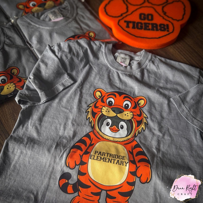 Custom Partridge Elementary Tiger Mascot Shirt / School Spirit Tee