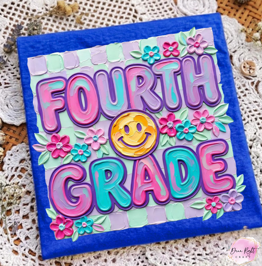 Checkered Smiley Face Floral - Dunn Right Craft