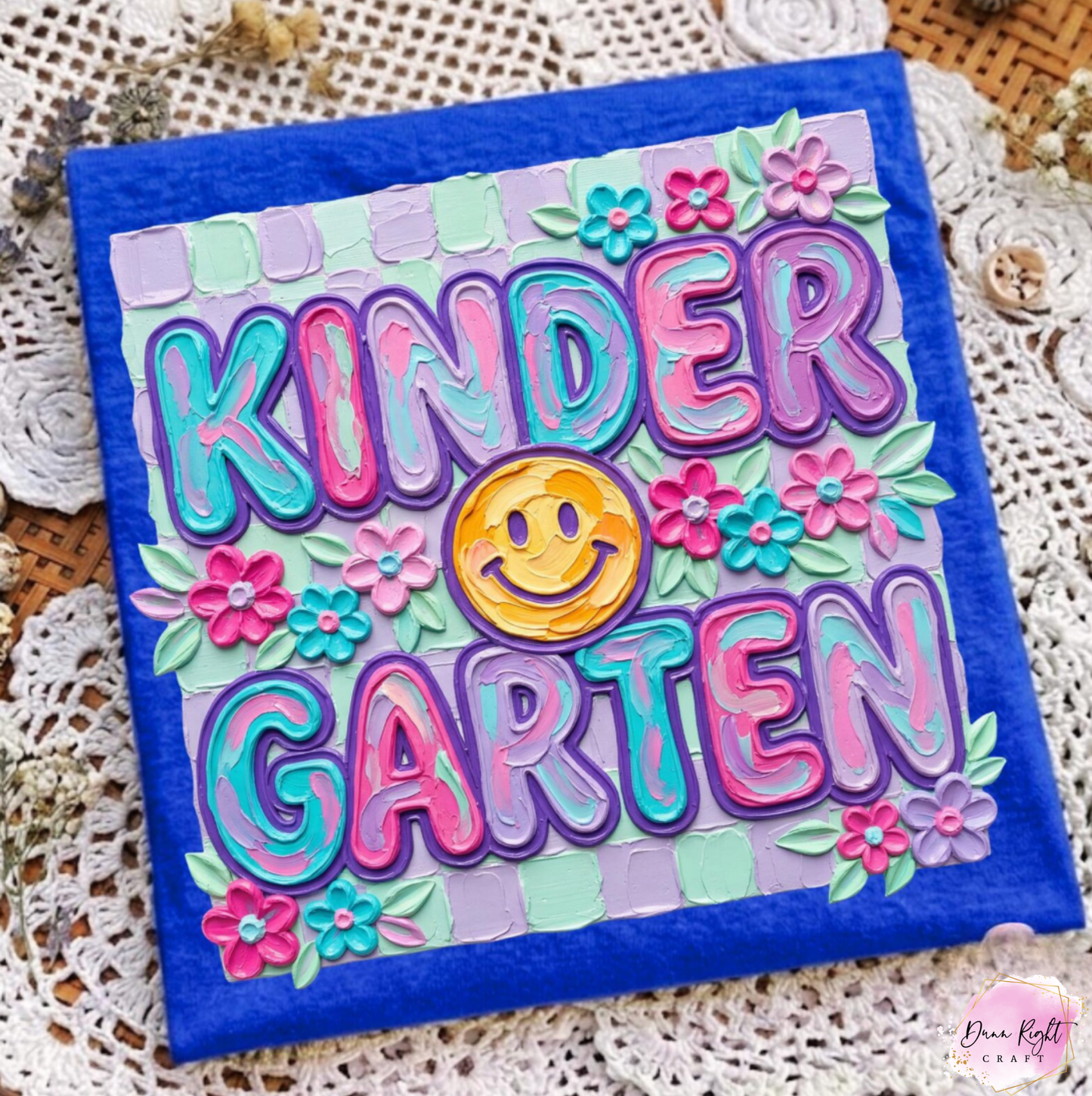Checkered Smiley Face Floral
