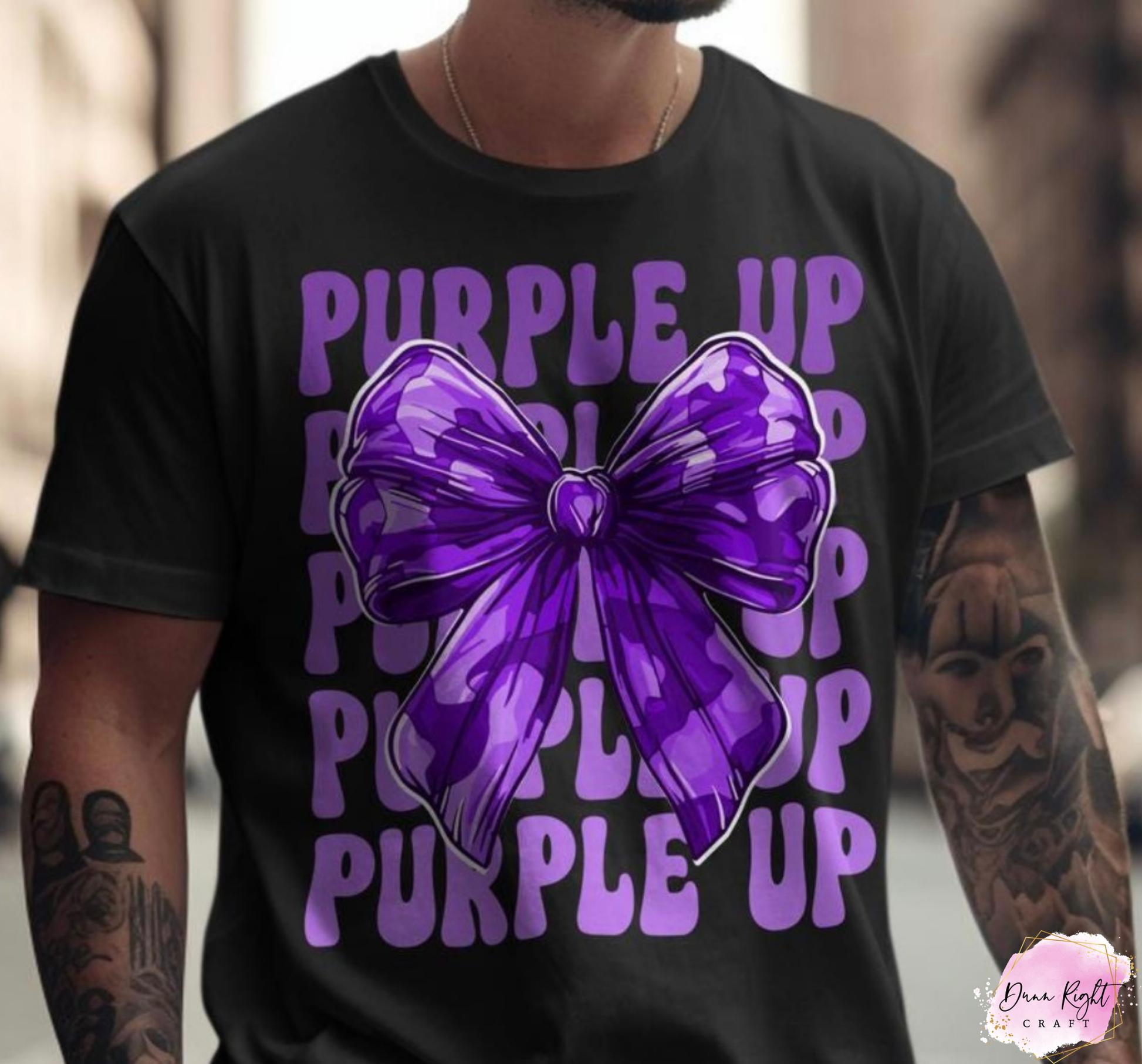 Awareness Ribbon Bow Design Purple Up - Dunn Right Craft