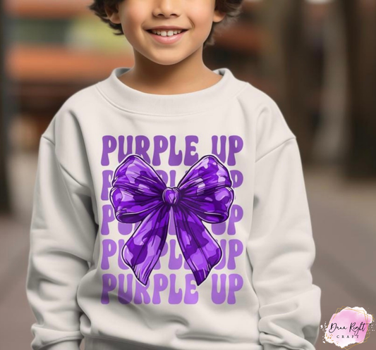 Awareness Ribbon Bow Design Purple Up - Dunn Right Craft