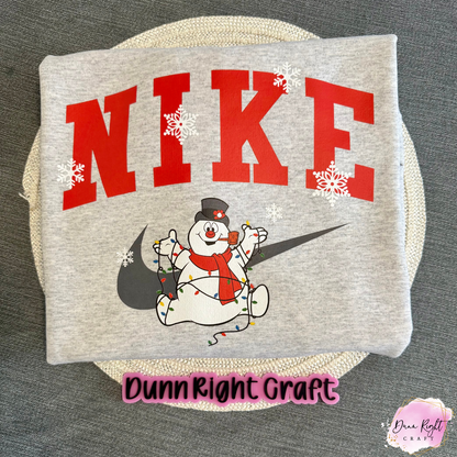 Snowman NIKE-Inspired Christmas Sweatshirt