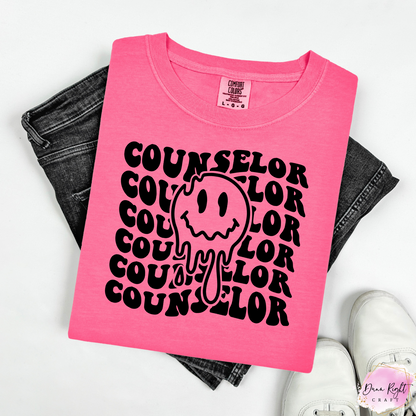 Groovy Counselor Shirt – Drippy Smile Graphic Tee
