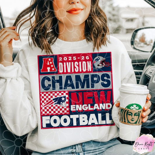 New England Football 2025-26 Division Champs Sweatshirt