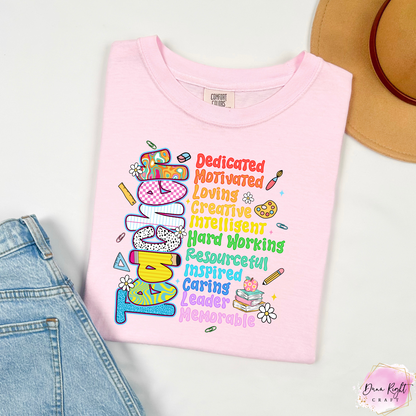 Rainbow Teacher Acronym Shirt – Colorful Back to School Tee