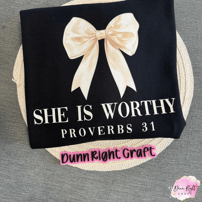 She Is Worthy Proverbs 31 Sweatshirt