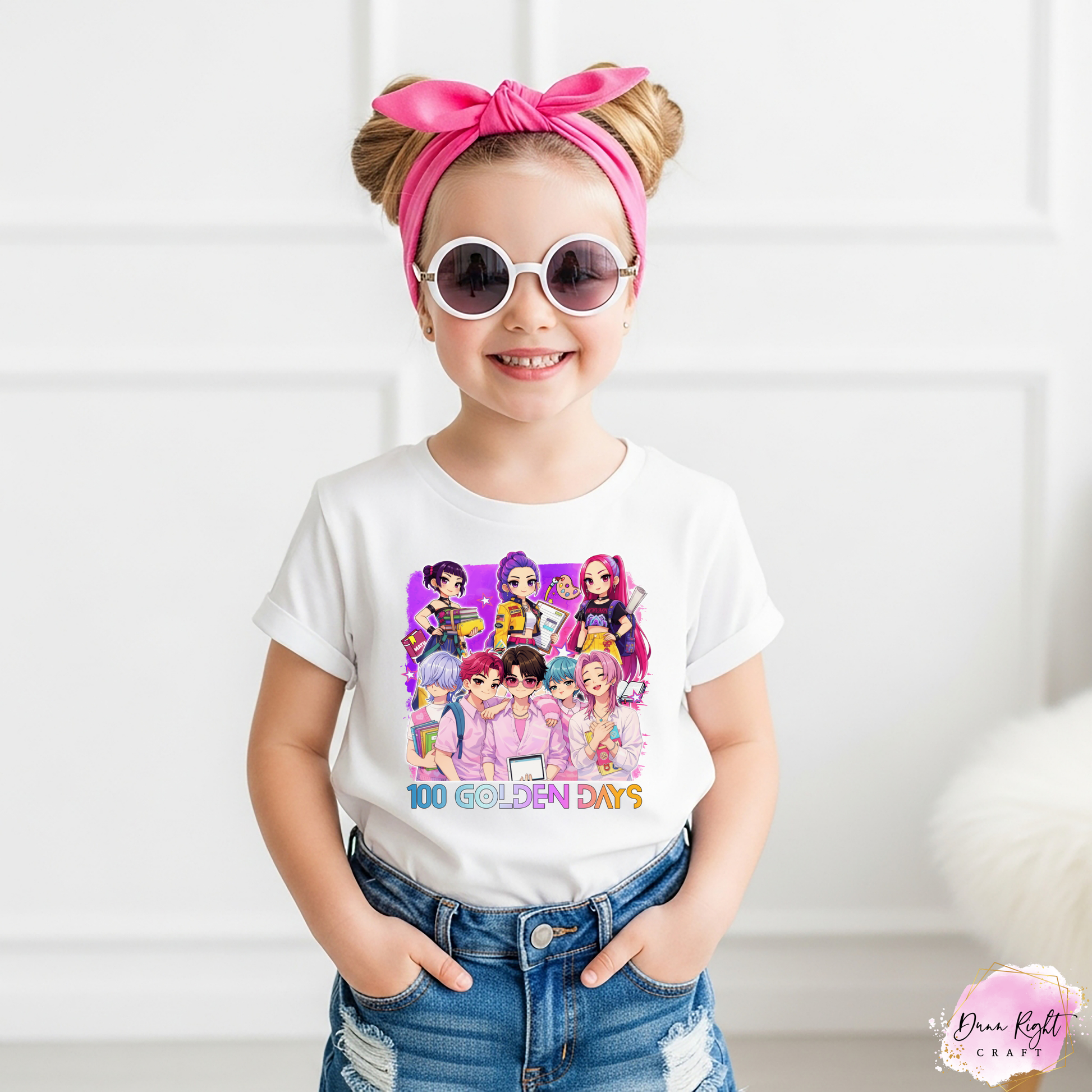 K-Pop Demon Hunters 100 Golden Days Group Shirt - Dunn Right Craft
