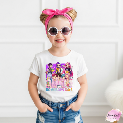 K-Pop Demon Hunters 100 Golden Days Group Shirt - Dunn Right Craft