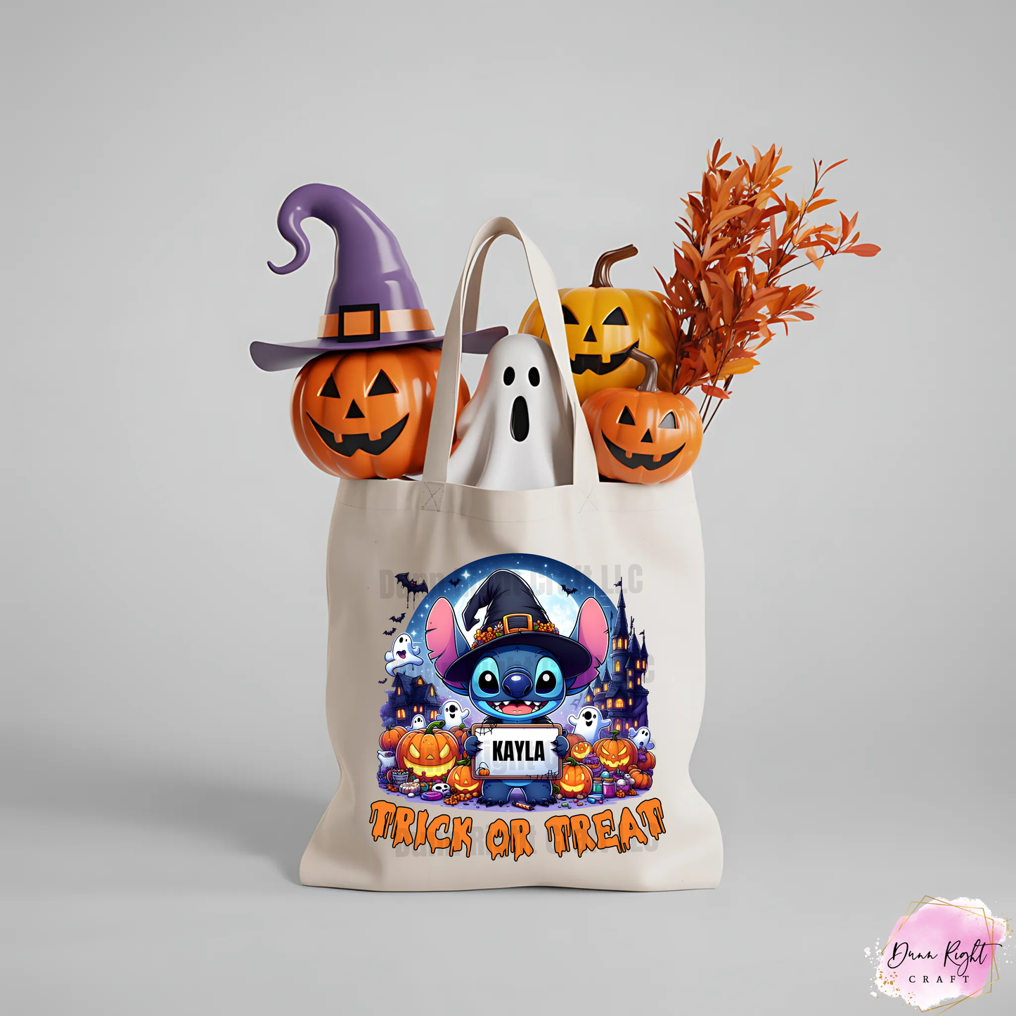 Stitch Trick or Treat Tote Bag With Name