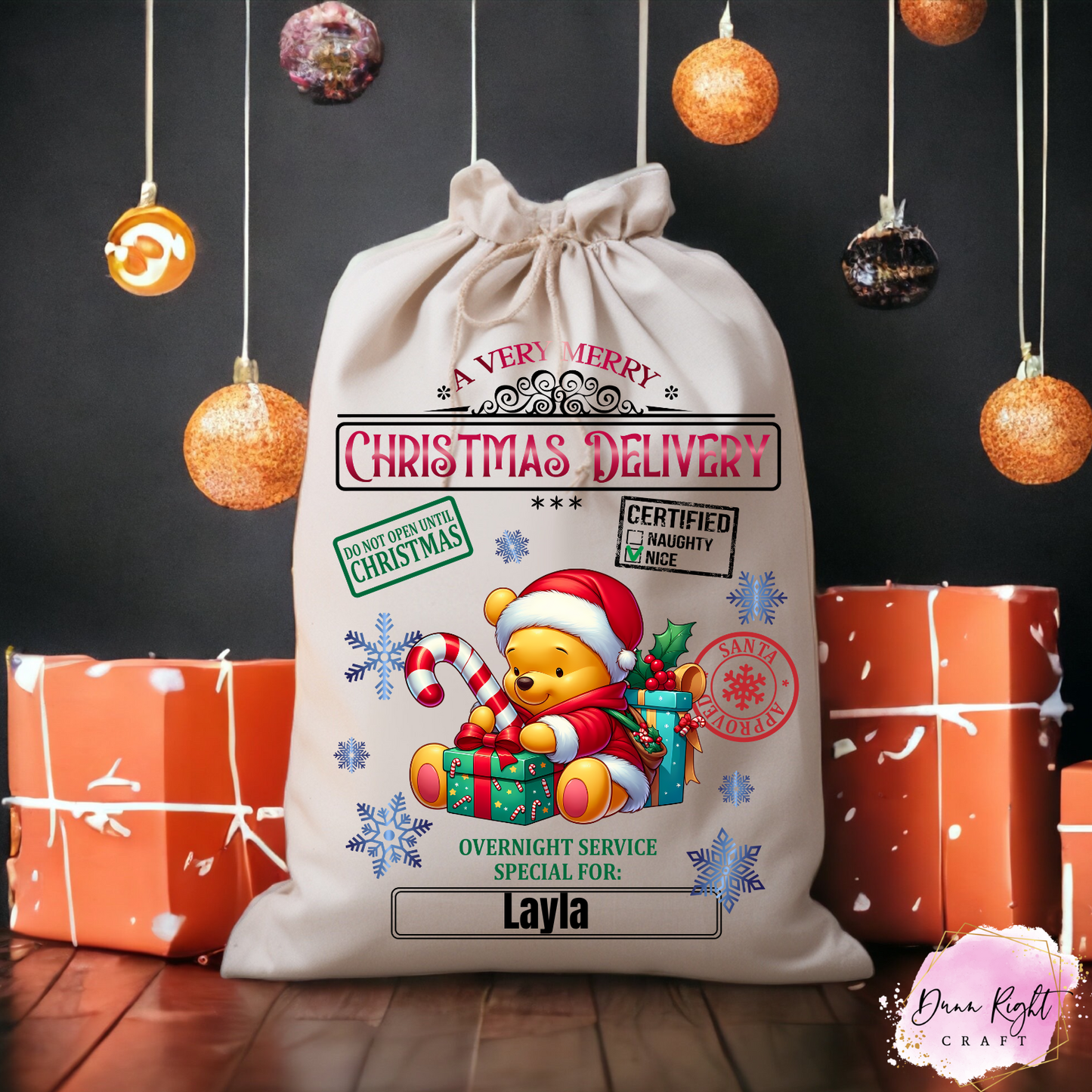 Winnie the Pooh Personalized Christmas Sack