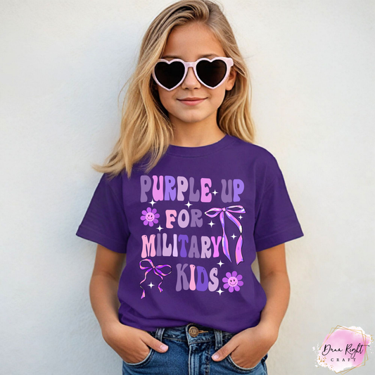 Bows Flower Purple Up For Military Kids - Dunn Right Craft