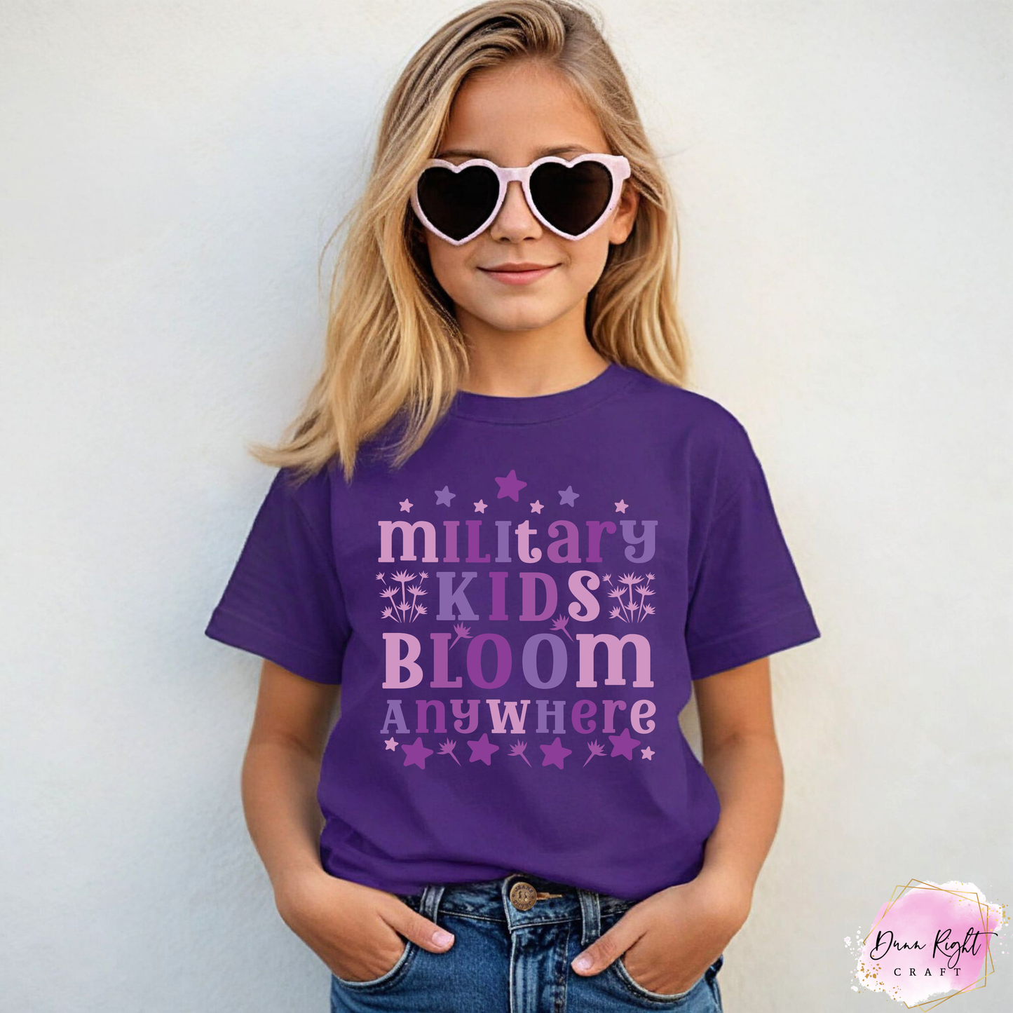 Military Kids Bloom Anywhere Shirt - Dunn Right Craft