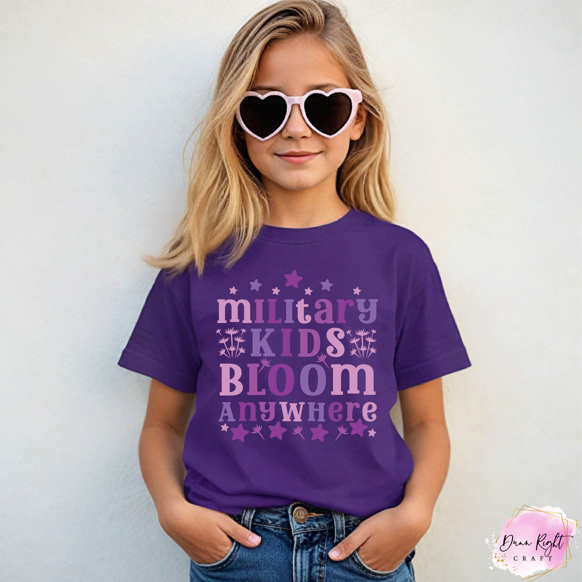 Military Kids Bloom Anywhere Shirt - Dunn Right Craft