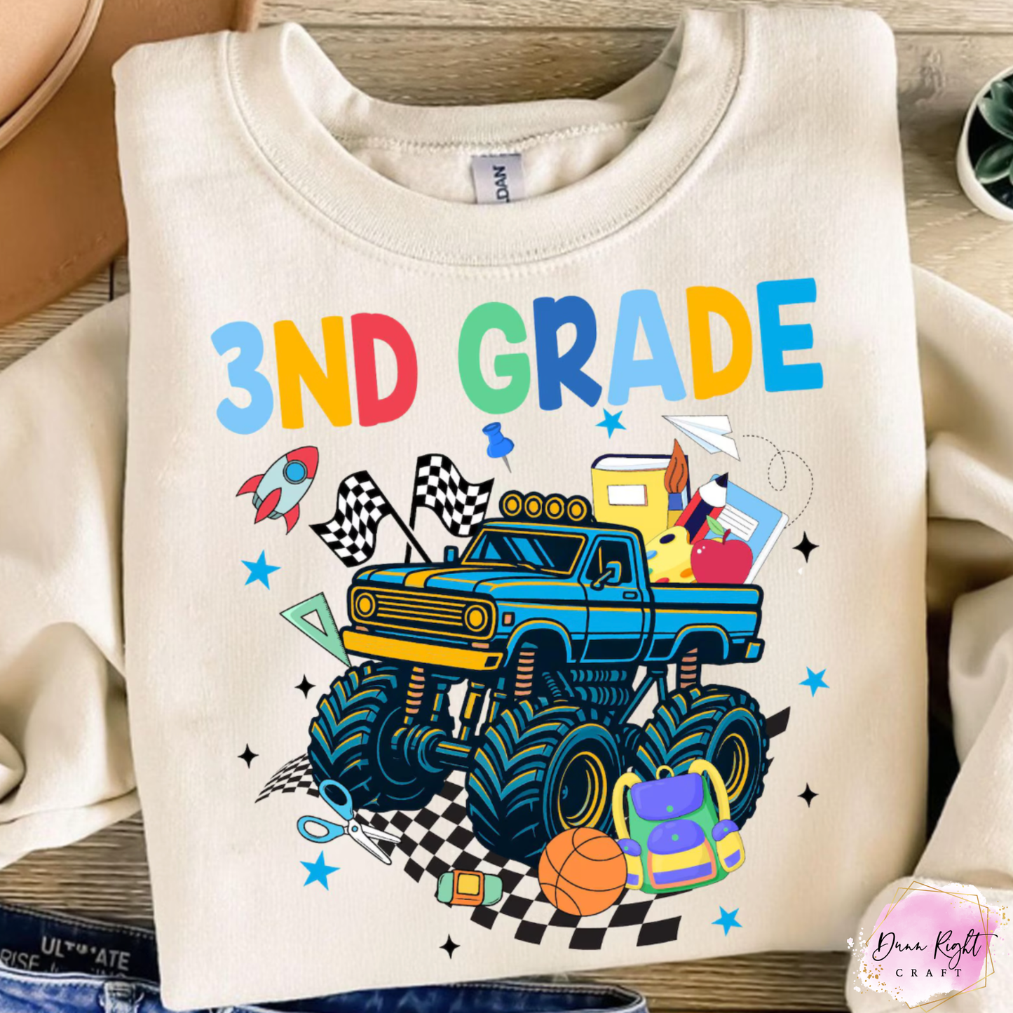 Retro Monster Truck Back To School