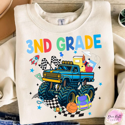 Retro Monster Truck Back To School
