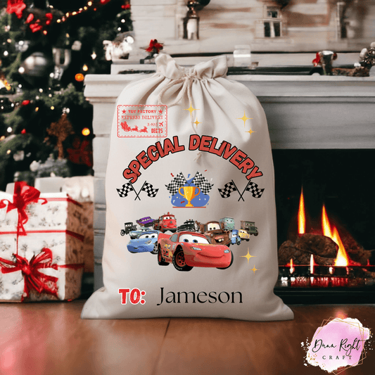 Cars personalized Christmas Sack