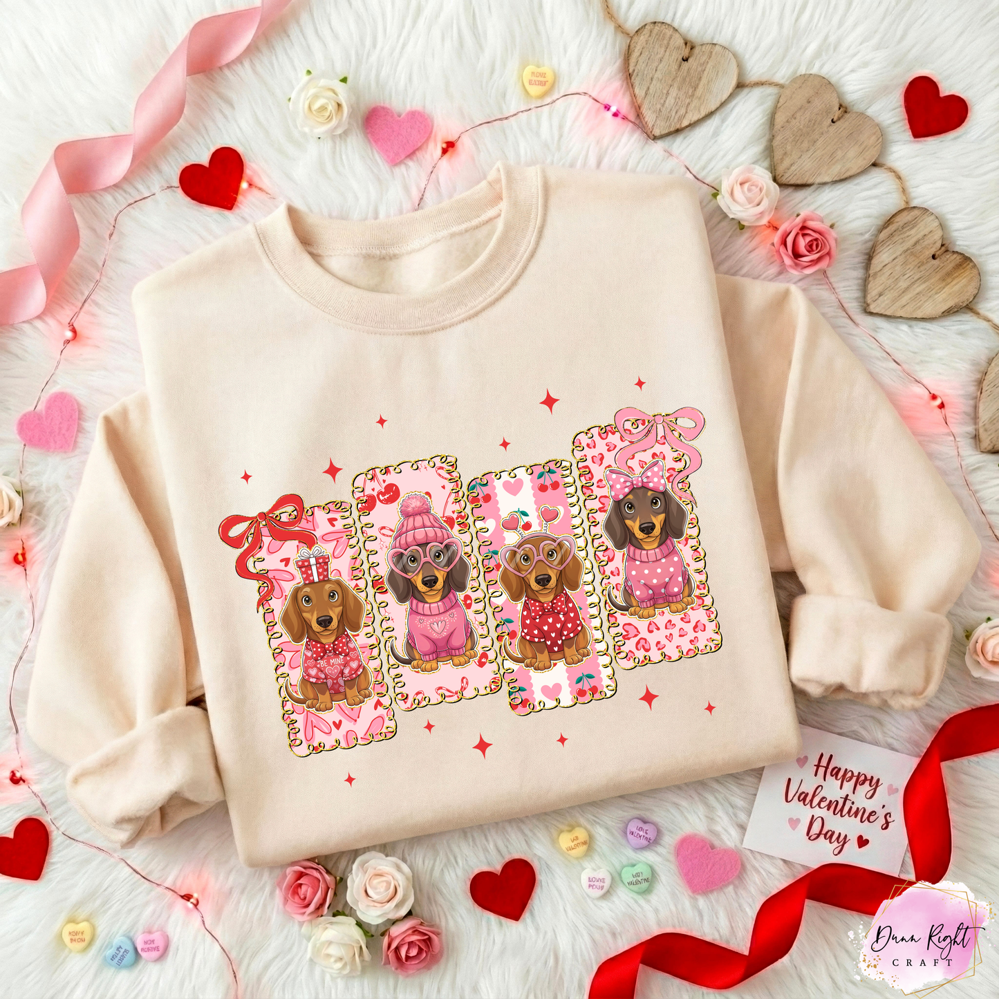 Valentine Dogs Sweatshirt - Dunn Right Craft