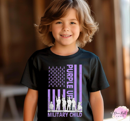 - Flag Soldiers Purple Up Military Child Shirt - Dunn Right Craft
