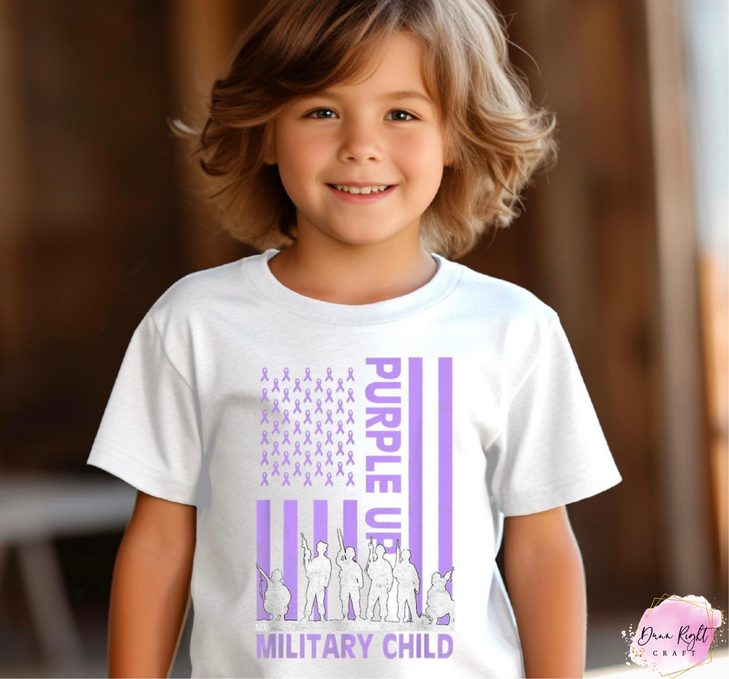 - Flag Soldiers Purple Up Military Child Shirt - Dunn Right Craft