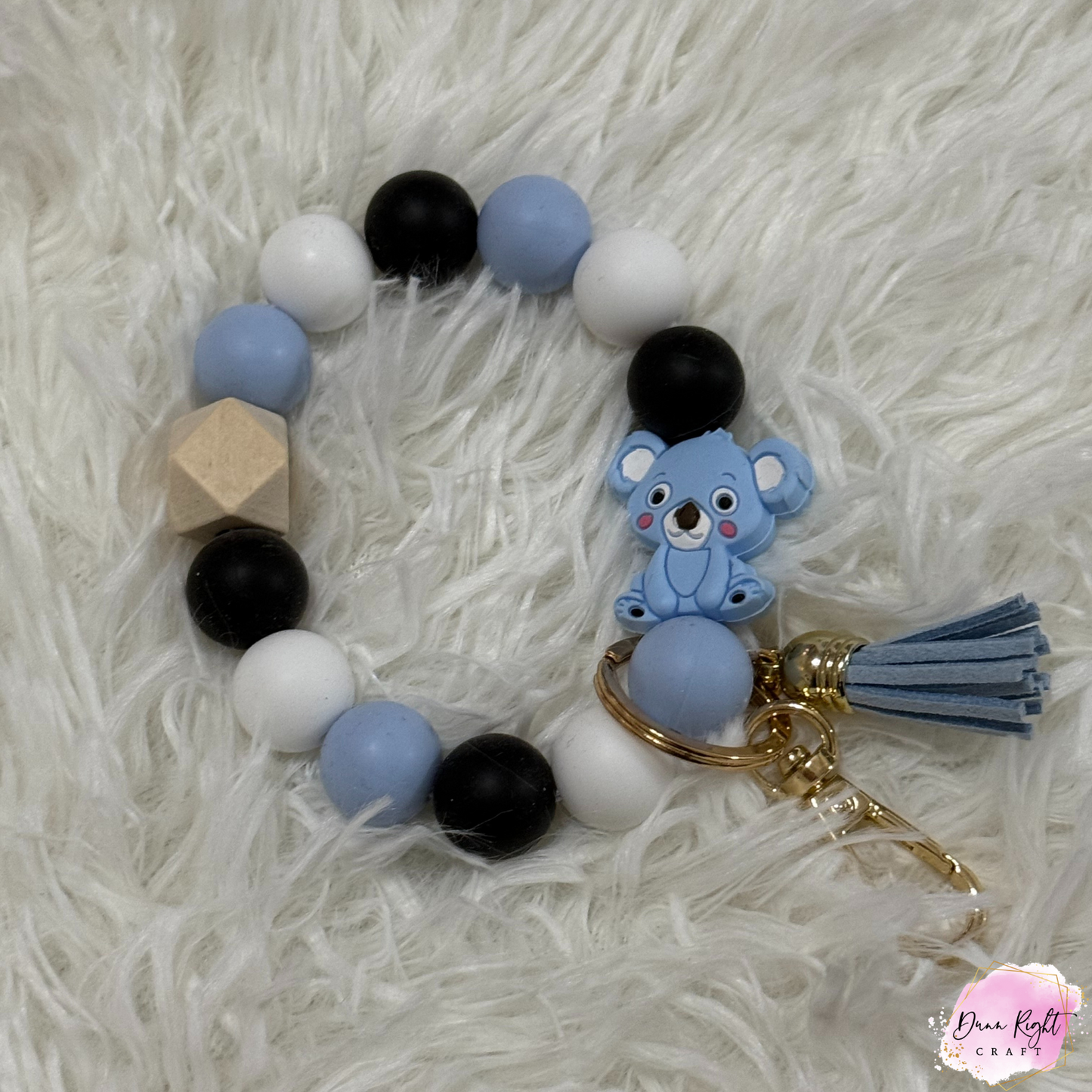 Koala Beaded Keychain Wristlet - Dunn Right Craft