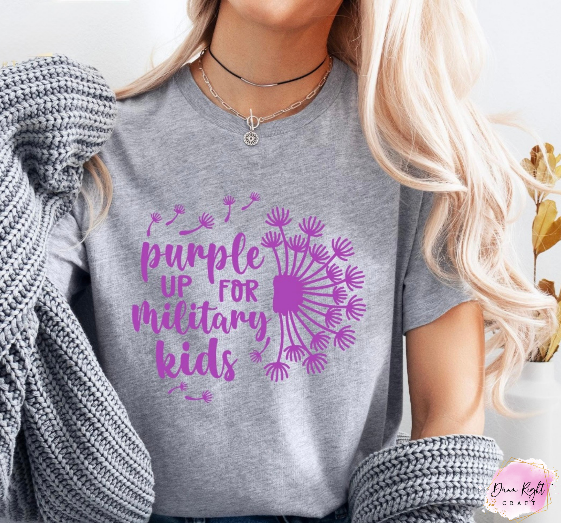 Dandelion Purple Up For Military Kids Shirt - Dunn Right Craft