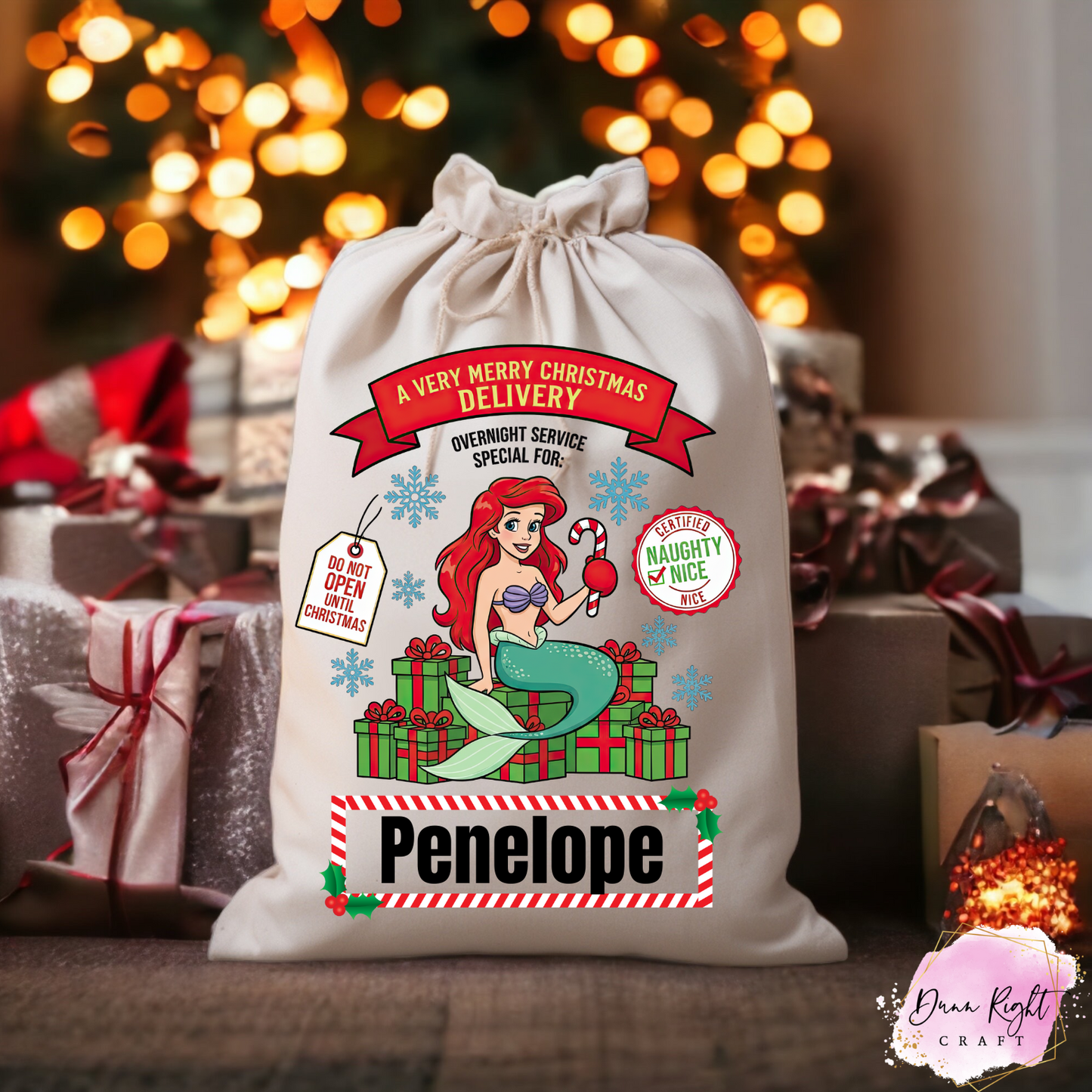 Mermaid Personalized Christmas Sack