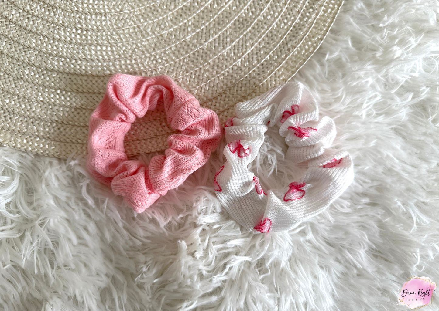 Pink Butterfly Scrunchies