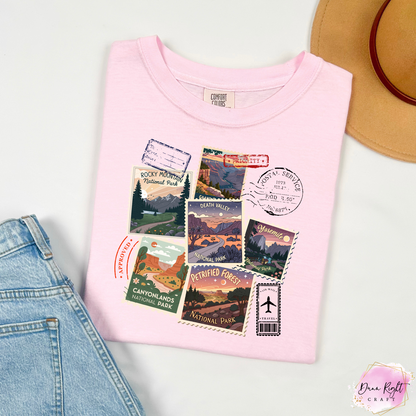 National Parks Stamp Tee – Vintage Travel-Inspired Shirt