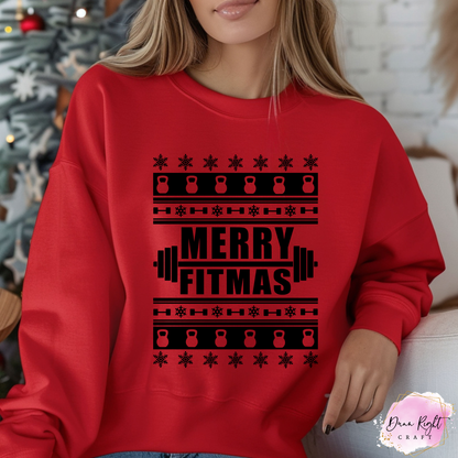 Merry Fitmas Christmas Gym Sweatshirt