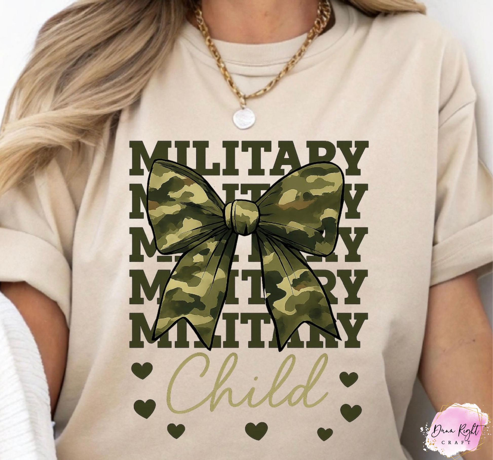 Camouflage Bow Military Child Shirt - Dunn Right Craft
