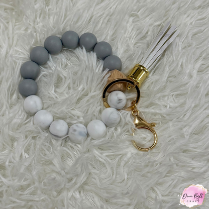 Beaded Silicone Keychain Bracelet with Tassel - Dunn Right Craft