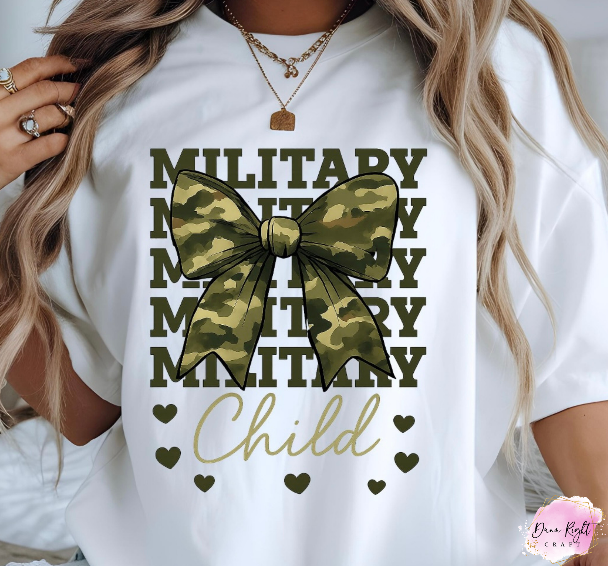 Camouflage Bow Military Child Shirt - Dunn Right Craft