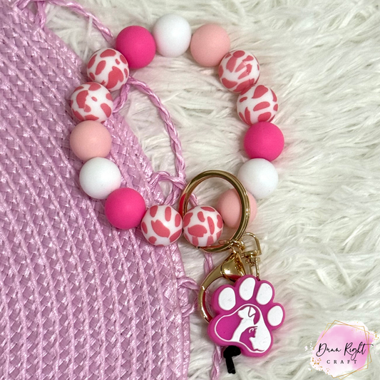 Paw Beaded Keychain Wristlet - Dunn Right Craft