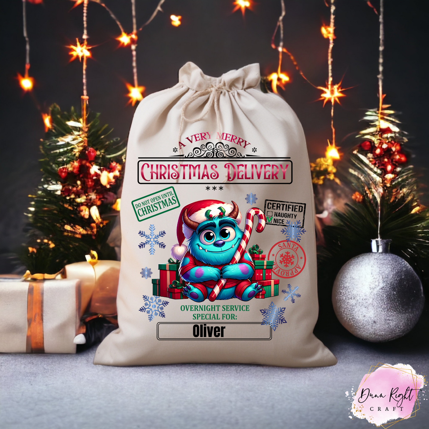 Monsters Inc Personalized Christmas Sack