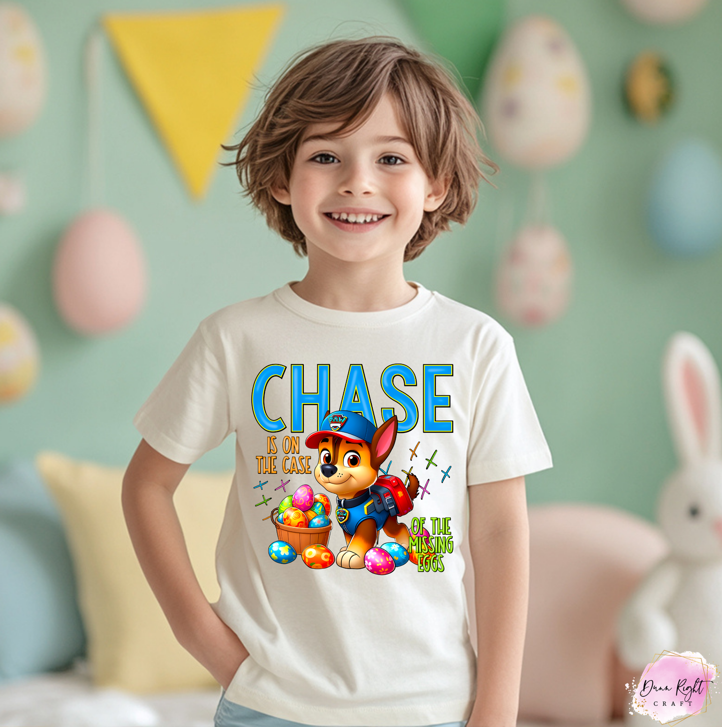 Chase Missing Eggs Easter Shirt Paw Patrol - Dunn Right Craft