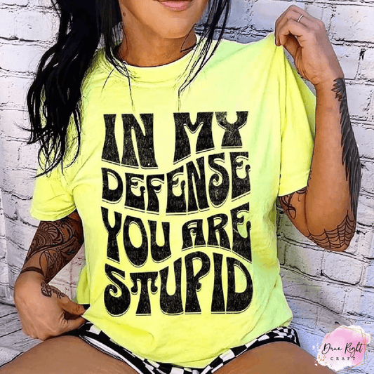 In My Defense You Are Stupid Shirt | Bold Funny Graphic Tee