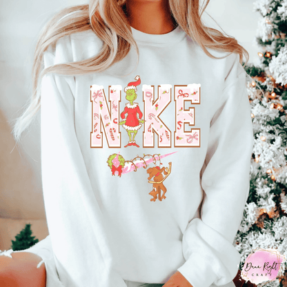 Grinch NIKE-Inspired Christmas Sweatshirt