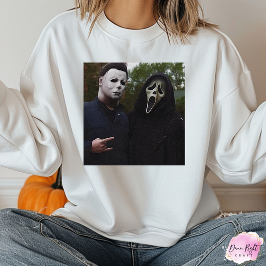 Michael Myers and Ghostface Duo Halloween Sweatshirt