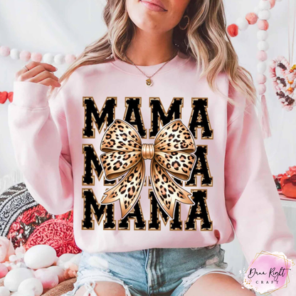 MAMA Leopard Print Bow Shirt - Dunn Right Craft