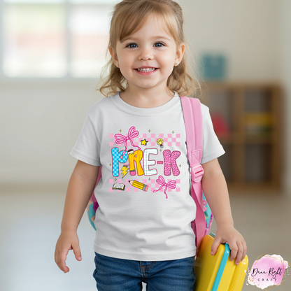 Personalized Back to School Shirt – Bow & Glitter Design for Kids