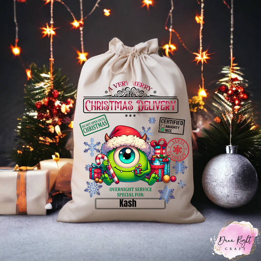 Mike Wazowski Personalized Christmas Sack