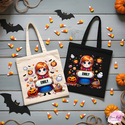 Frozen Inspired Trick or Treat Bag With Name