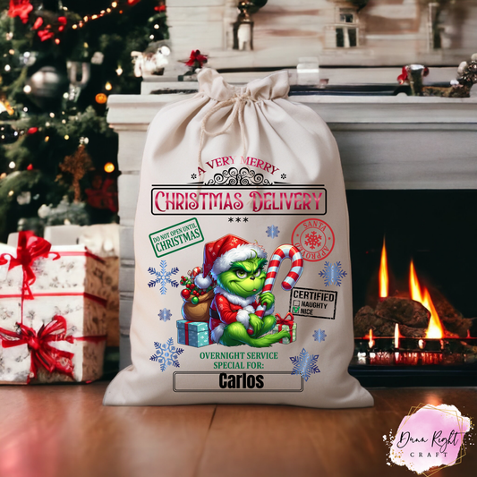 The Grinch Personalized Christmas Sack