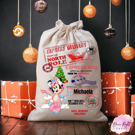 Minnie Mouse Personalized Christmas Sack