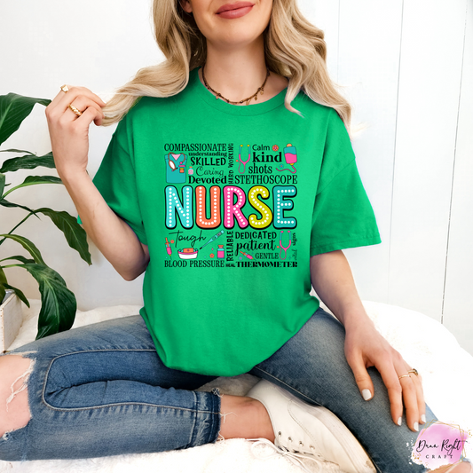 Nurse Word Art Shirt – Colorful Nursing Appreciation Gift