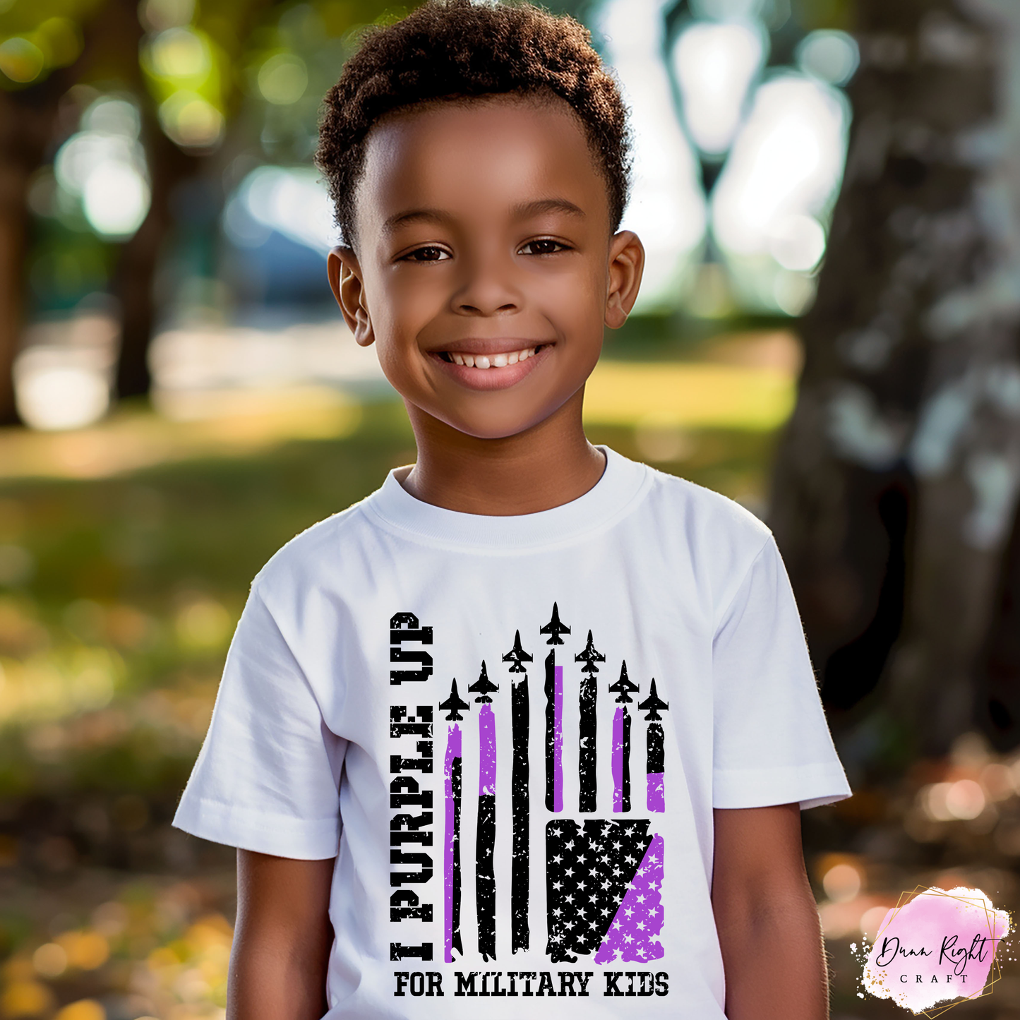 Flag Jets I Purple Up For Military Kids Shirt - Dunn Right Craft