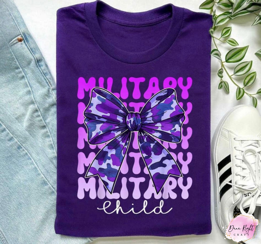 Purple Up Military Kids Shirt - Dunn Right Craft